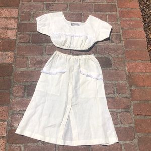 Reformation White Two-Piece Dress